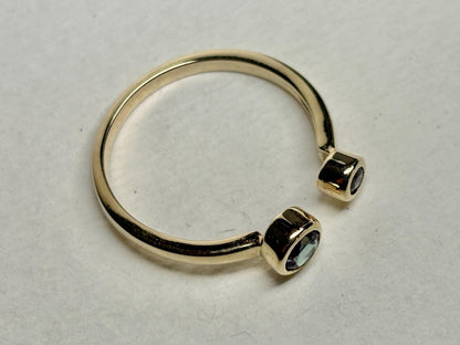 Lab Grown Alexandrite Chrysoberyl Bezel Set Open Stackable Ring Solid 10k size 7.5 - NewLifeJewelryVault