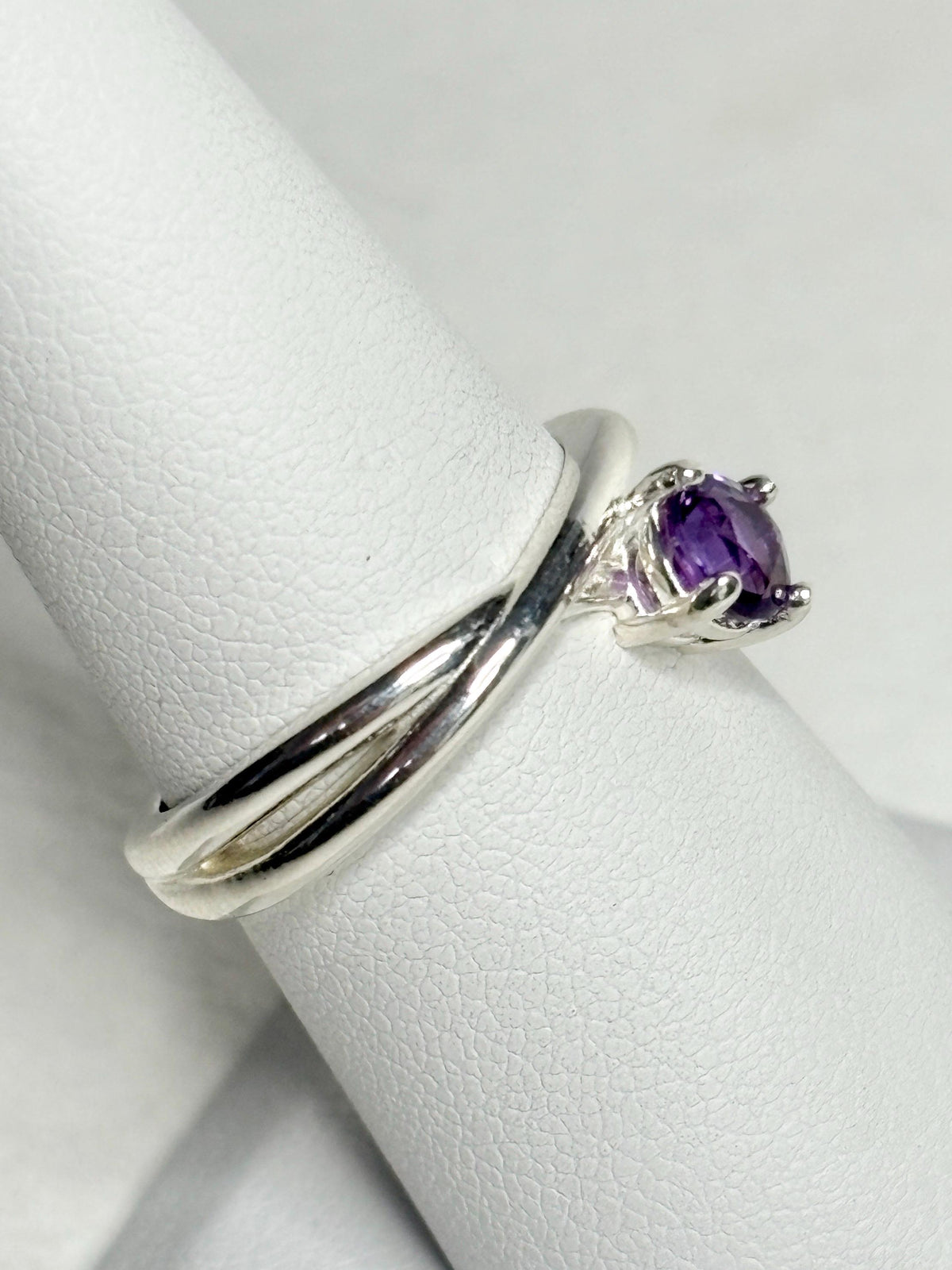 Arizona Amethyst Four Peaks Bypass Ring Sterling Silver 5mm size 6.75 - NewLifeJewelryVault