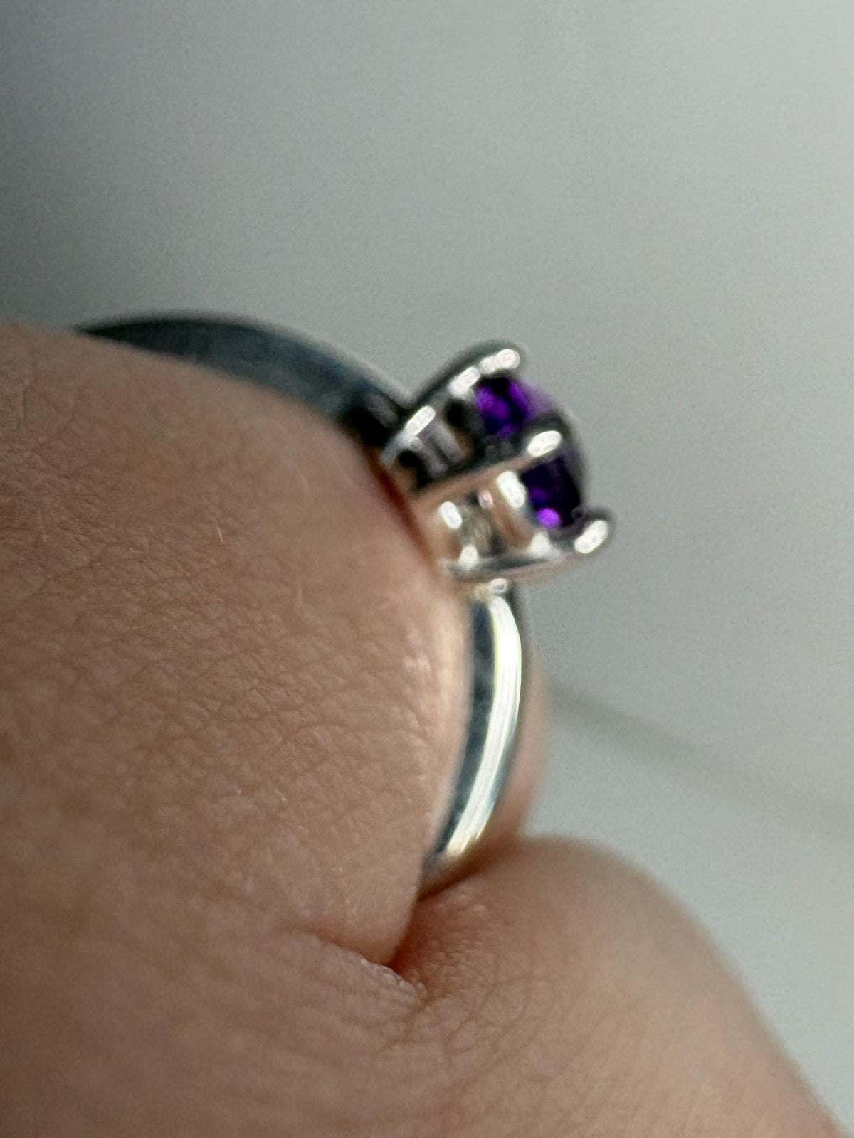 Arizona Amethyst Four Peaks Bypass Ring Sterling Silver 5mm size 6.75 - NewLifeJewelryVault