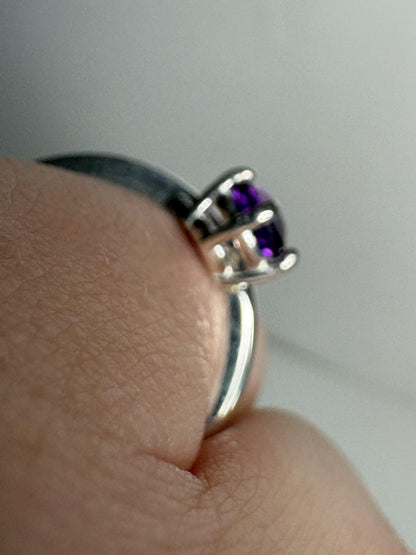 Arizona Amethyst Four Peaks Bypass Ring Sterling Silver 5mm size 6.75 - NewLifeJewelryVault