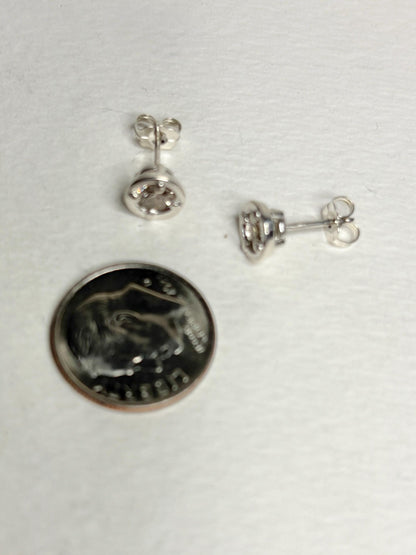 Natural Champagne Diamond Stud Earrings in Sterling Silver .70ctw - NewLifeJewelryVault