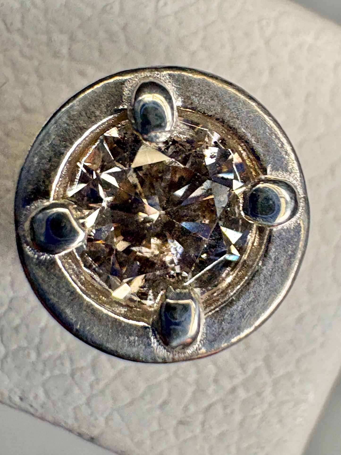 Natural Champagne Diamond Stud Earrings in Sterling Silver .70ctw - NewLifeJewelryVault