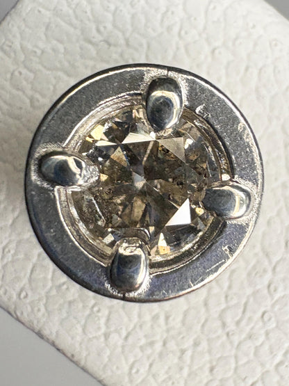 Natural Champagne Diamond Stud Earrings in Sterling Silver .70ctw - NewLifeJewelryVault