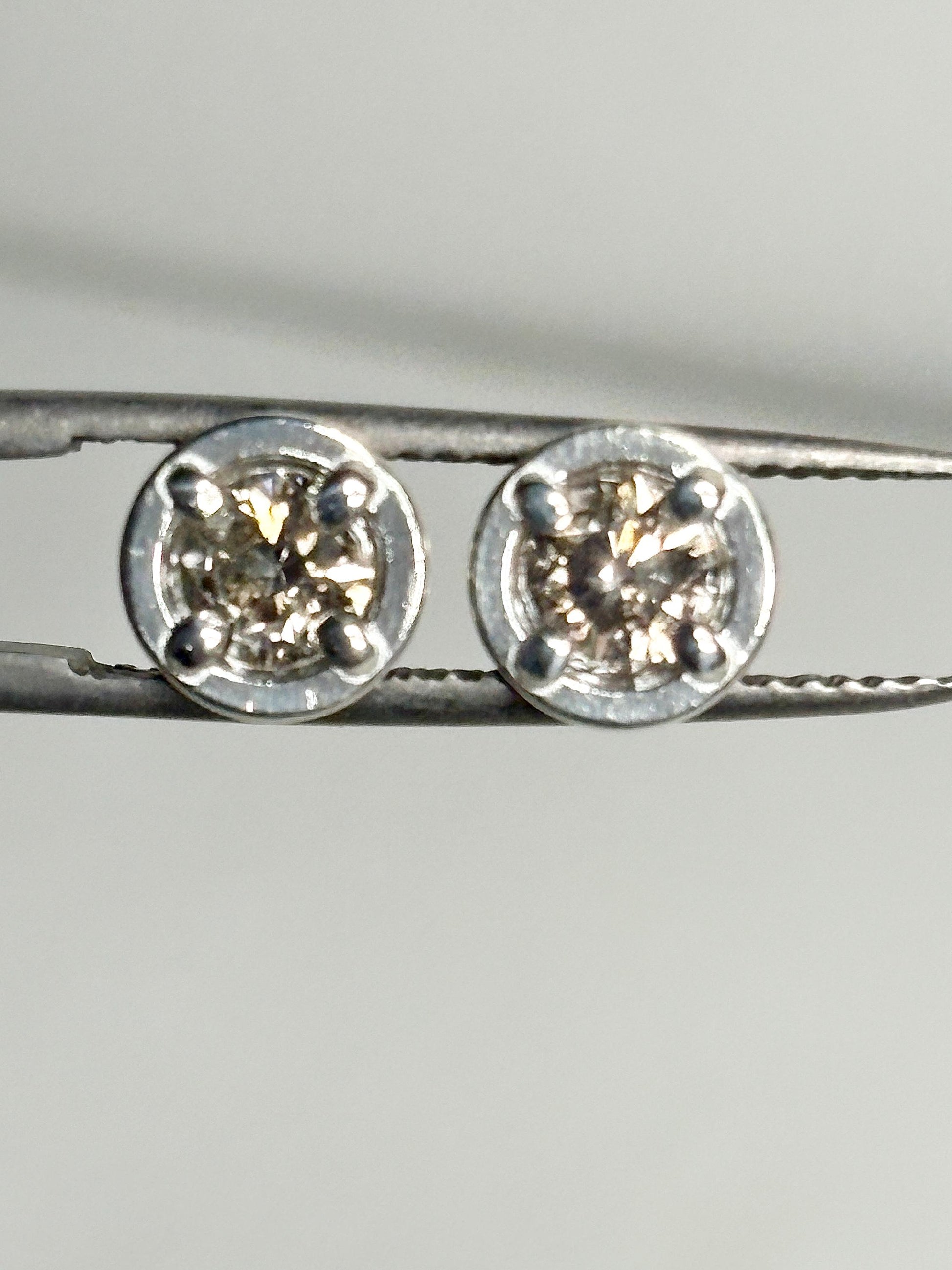 Natural Champagne Diamond Stud Earrings in Sterling Silver .70ctw - NewLifeJewelryVault