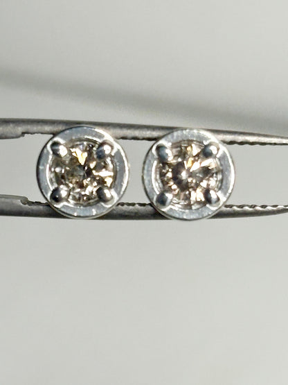 Natural Champagne Diamond Stud Earrings in Sterling Silver .70ctw - NewLifeJewelryVault