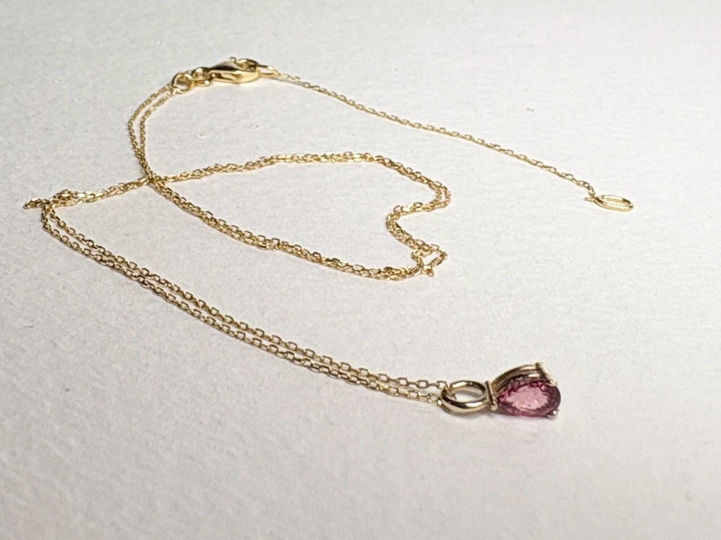 Natural Sri Lankan Padparadcha Sapphire Dainty Necklace Adjustable 16-18" - NewLifeJewelryVault