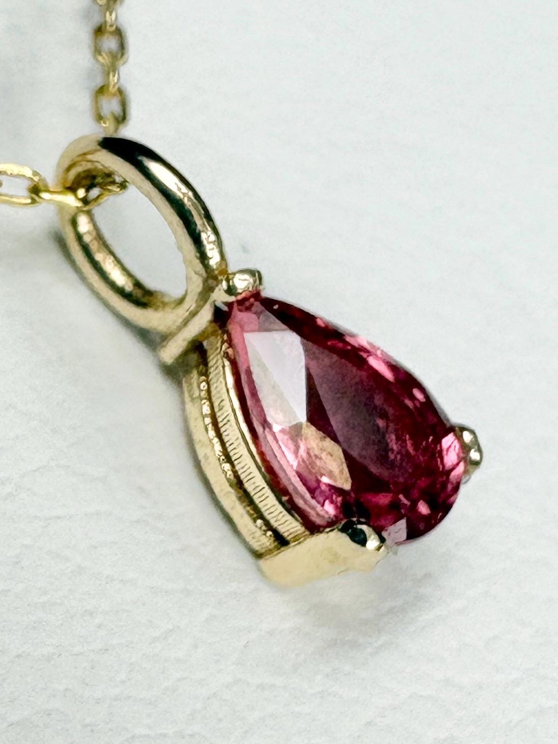 Natural Sri Lankan Padparadcha Sapphire Dainty Necklace Adjustable 16-18" - NewLifeJewelryVault
