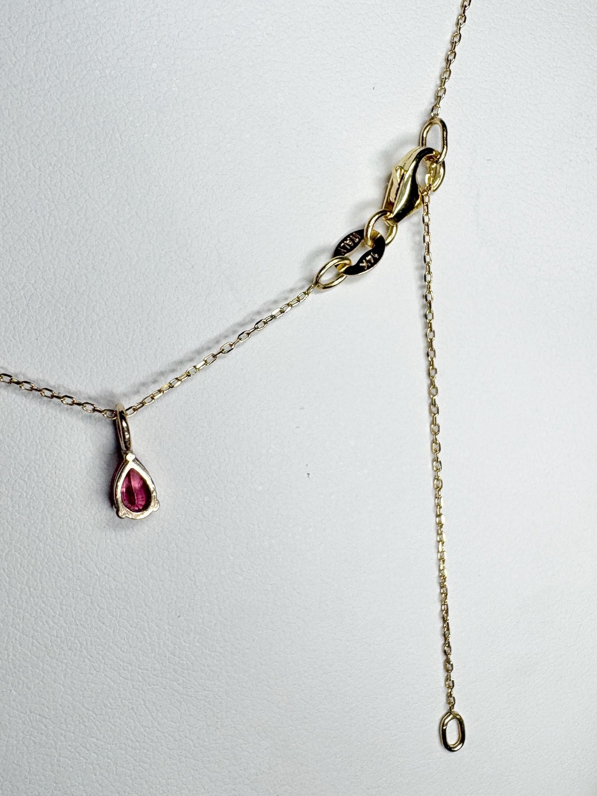 Natural Sri Lankan Padparadcha Sapphire Dainty Necklace Adjustable 16-18" - NewLifeJewelryVault
