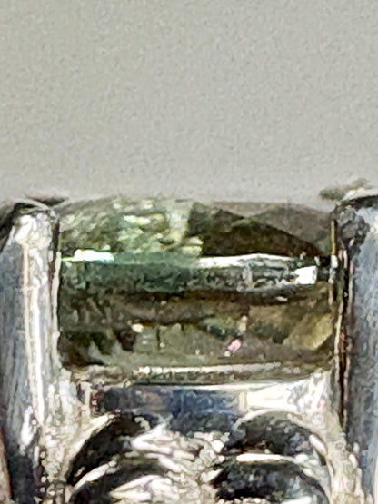 Bi-Color Dichroic Green Oregon Sunstone Braided Band Ring in Sterling Silver size 7 - NewLifeJewelryVault