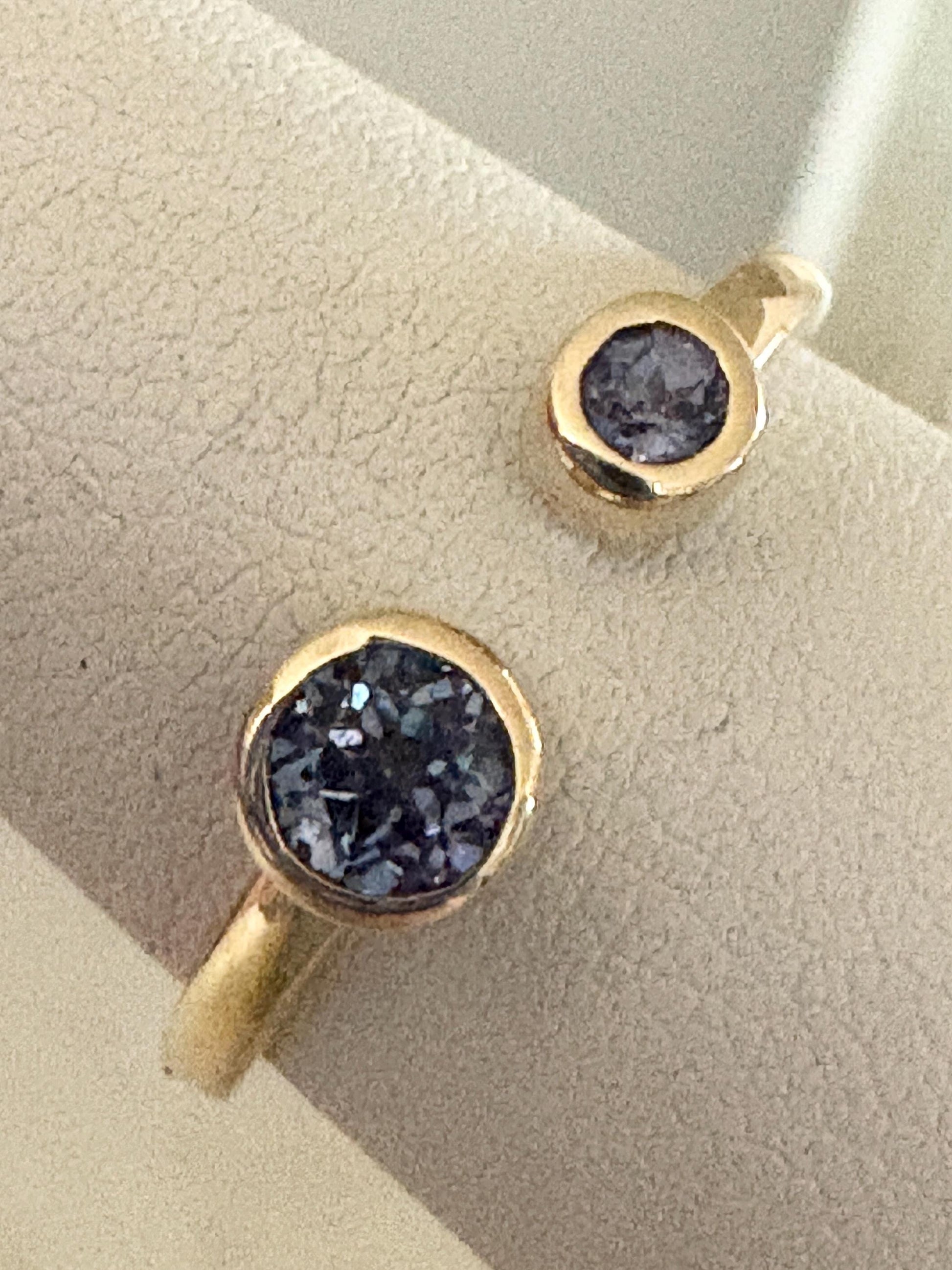 Lab Grown Alexandrite Chrysoberyl Bezel Set Open Stackable Ring Solid 10k size 7.5 - NewLifeJewelryVault