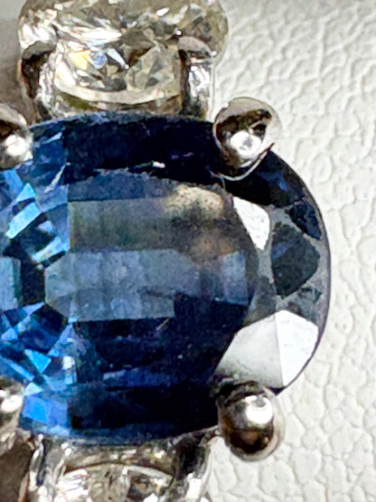 Sapphire and Diamond Platinum Band Ring size 5.5 - NewLifeJewelryVault