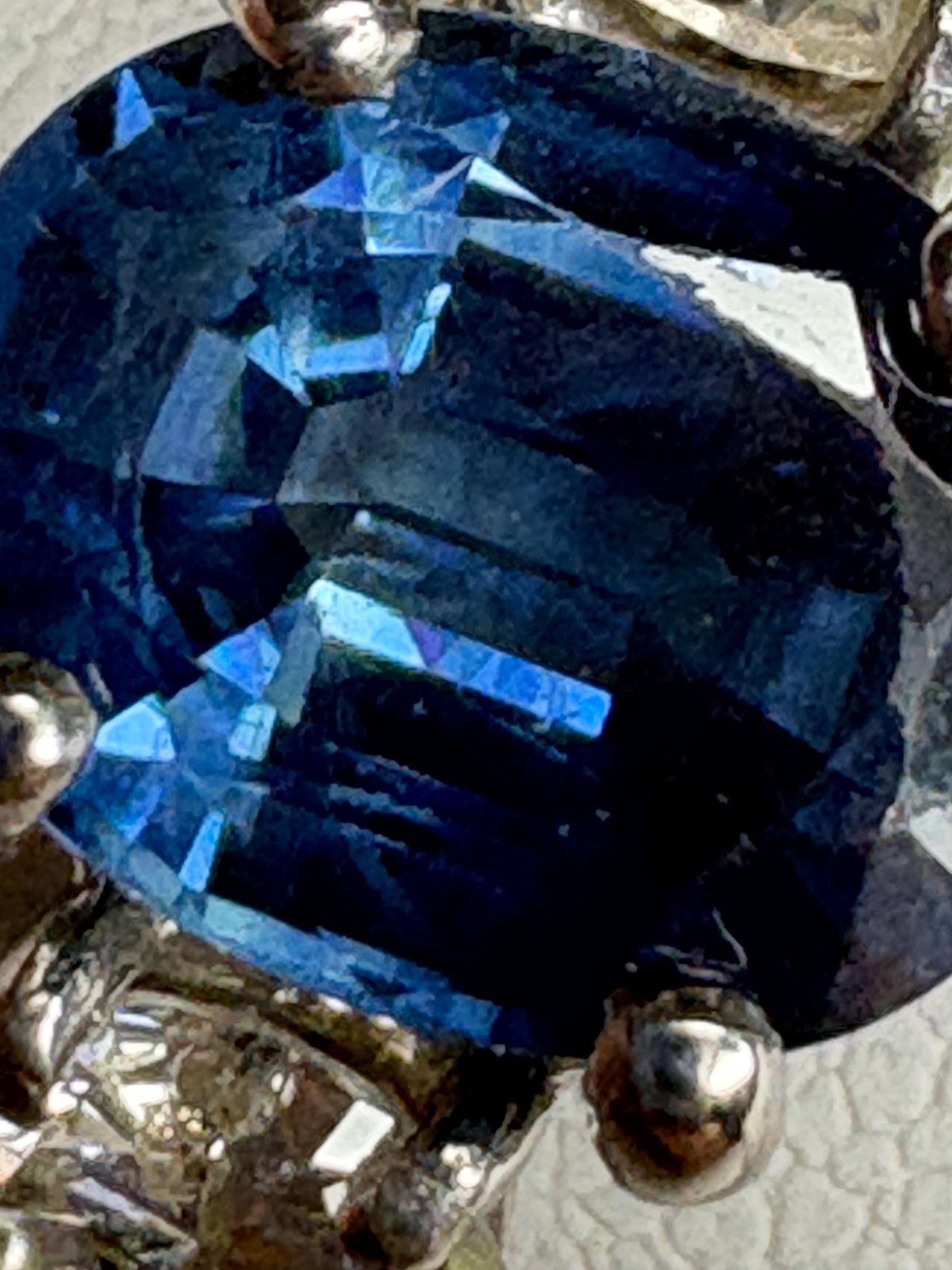 Sapphire and Diamond Platinum Band Ring size 5.5 - NewLifeJewelryVault