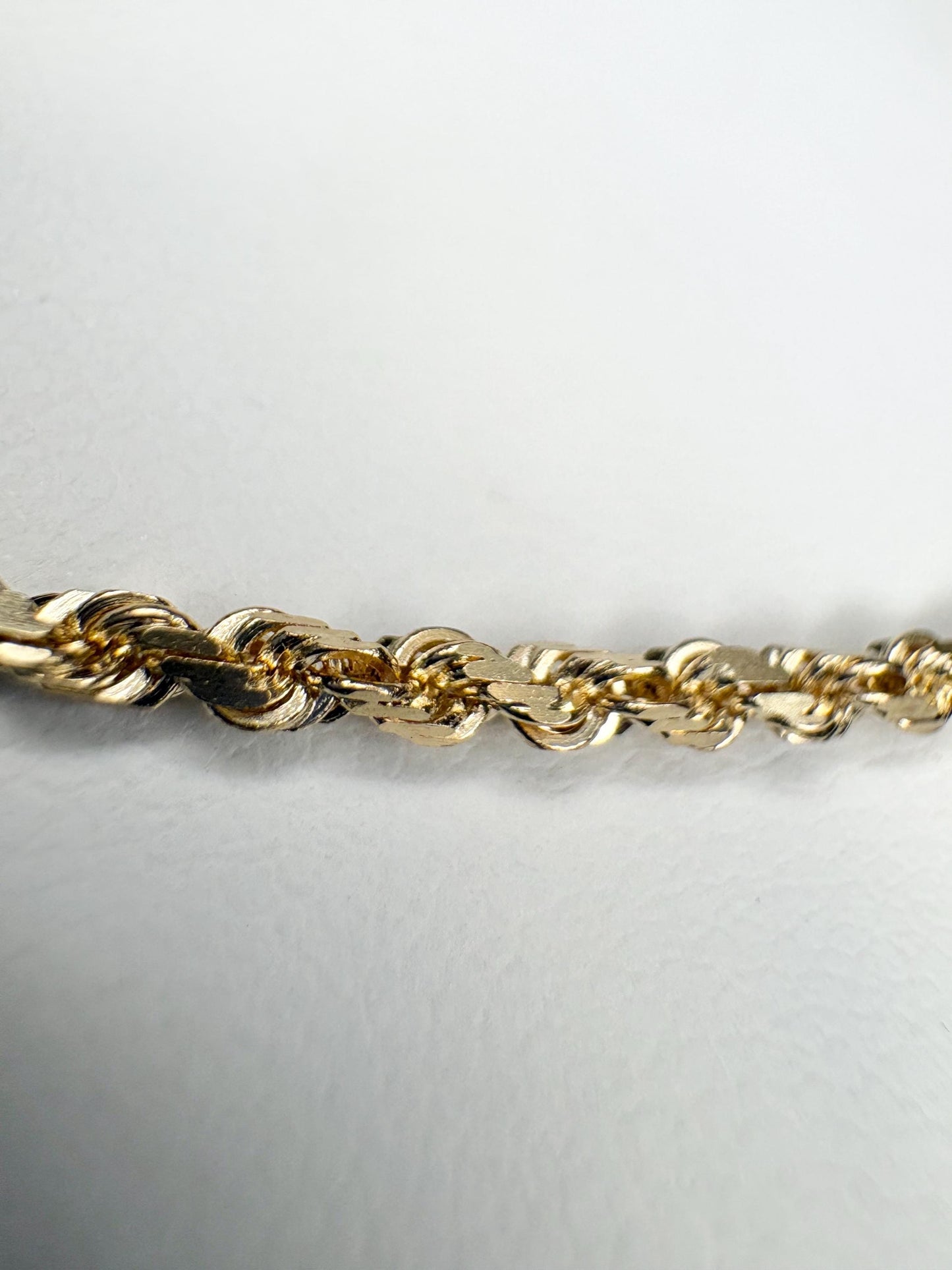 Faceted SOLID Rope Chain 2mm 19.5" 6.8g Solid 14k Gold - NewLifeJewelryVault