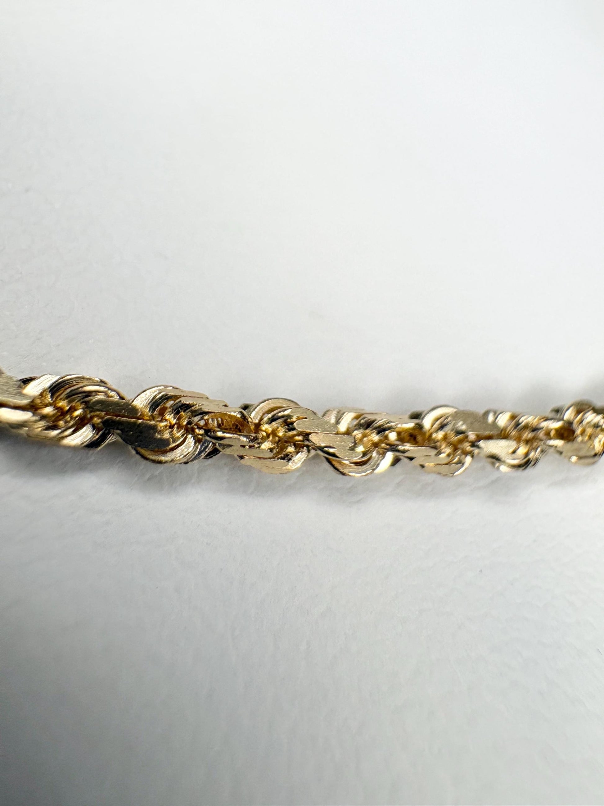 Faceted SOLID Rope Chain 2mm 19.5" 6.8g Solid 14k Gold - NewLifeJewelryVault
