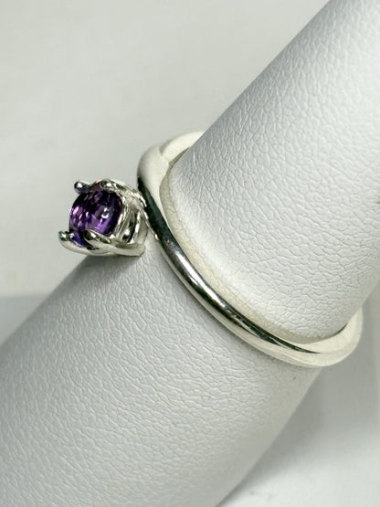 Arizona Amethyst Four Peaks Bypass Ring Sterling Silver 5mm size 6.75 - NewLifeJewelryVault