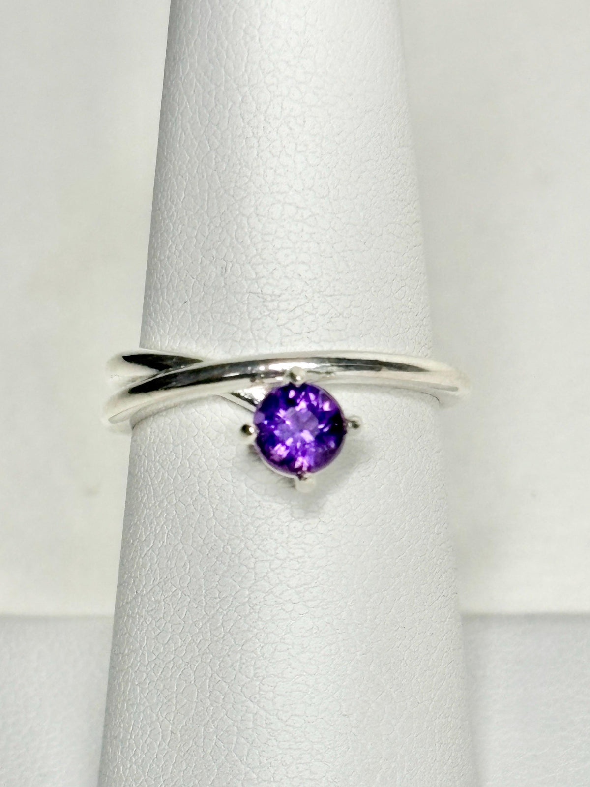 Arizona Amethyst Four Peaks Bypass Ring Sterling Silver 5mm size 6.75 - NewLifeJewelryVault