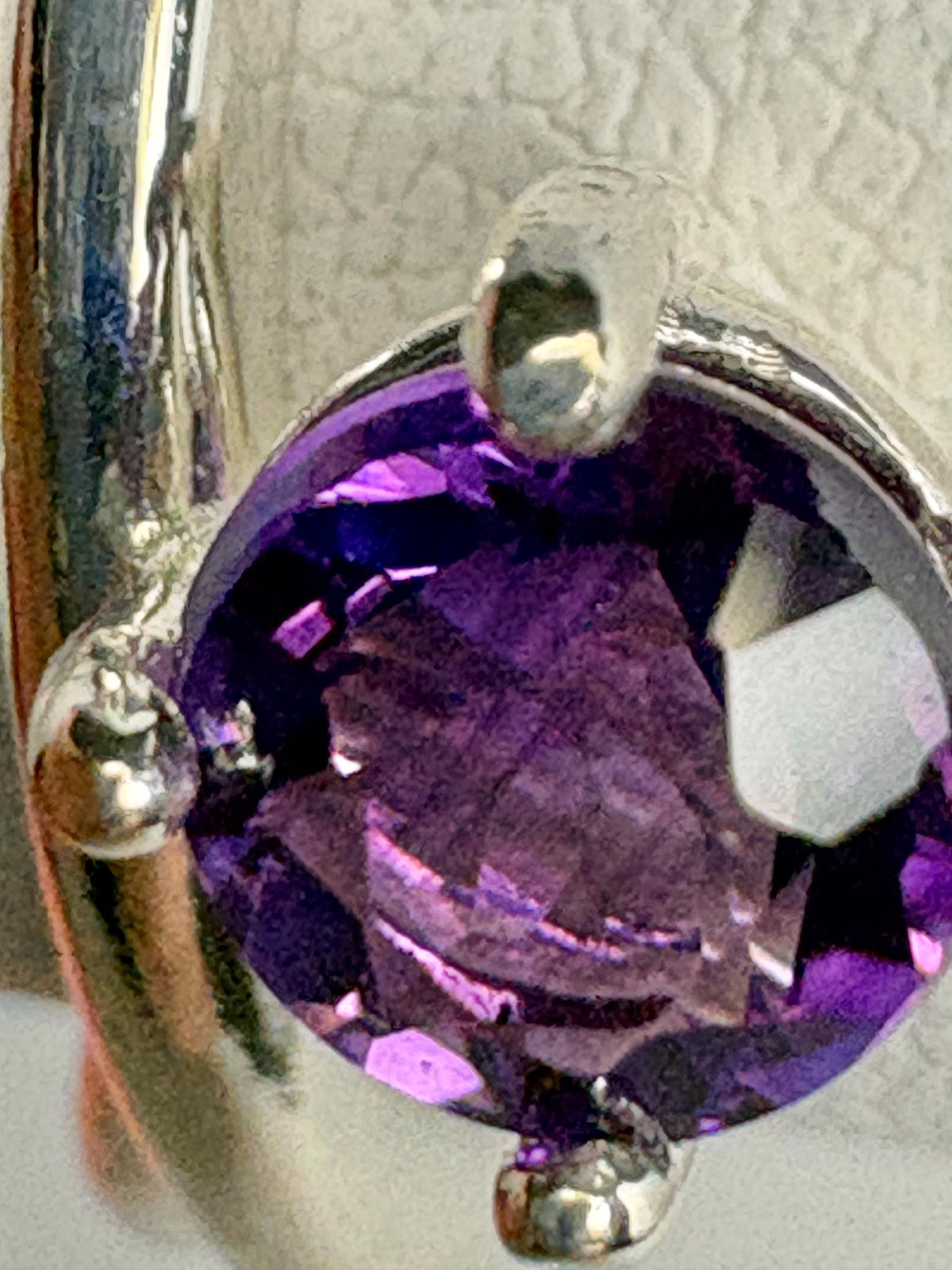Arizona Amethyst Four Peaks Bypass Ring Sterling Silver 5mm size 6.75 - NewLifeJewelryVault