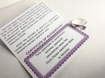 Arizona Amethyst Four Peaks Bypass Ring Sterling Silver 5mm size 6.75 - NewLifeJewelryVault