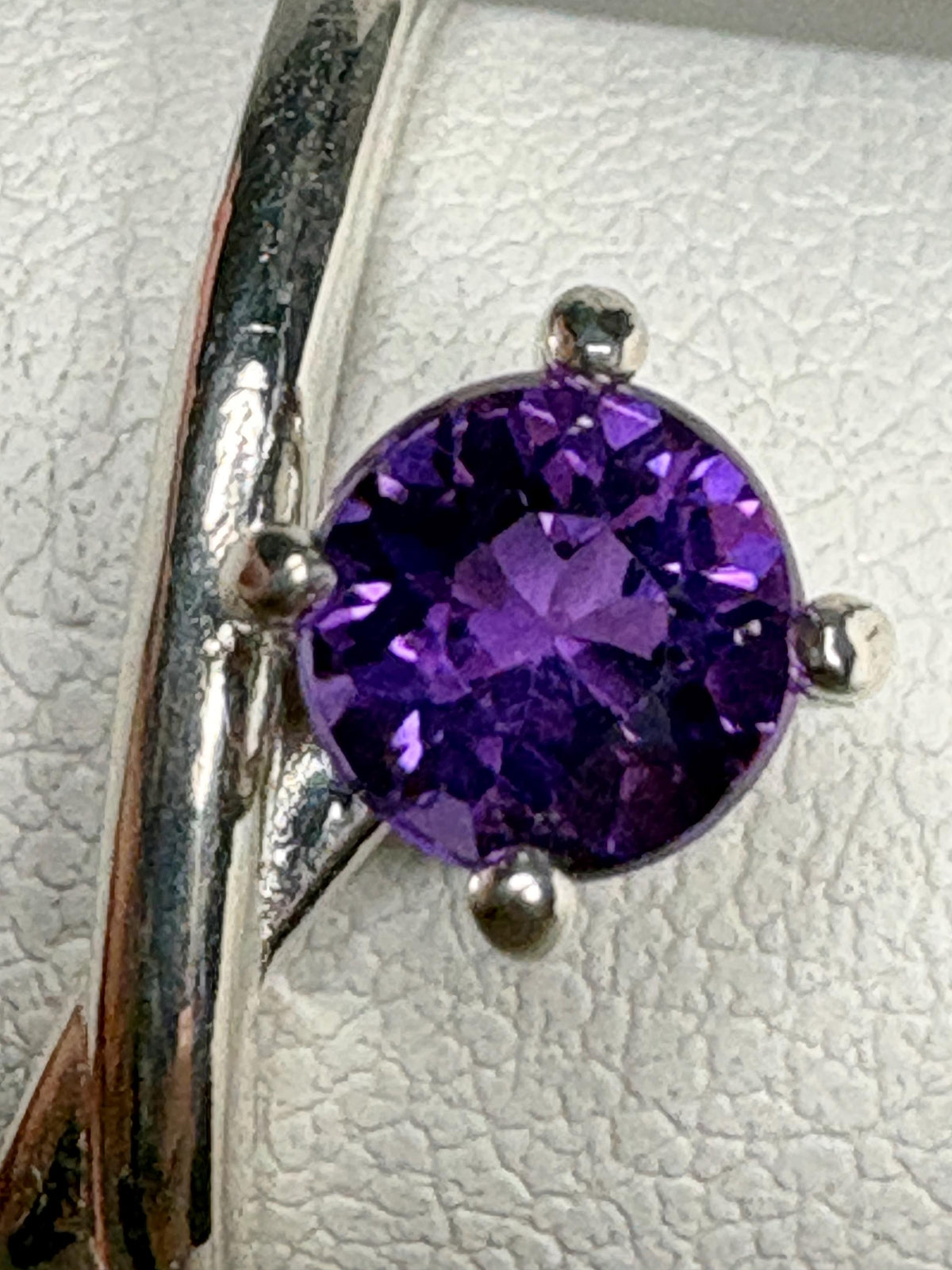 Arizona Amethyst Four Peaks Bypass Ring Sterling Silver 5mm size 6.75 - NewLifeJewelryVault