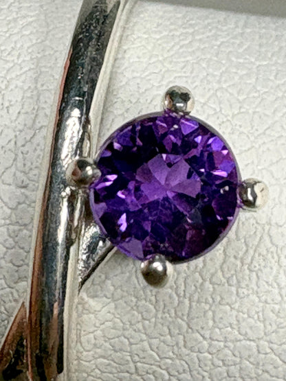 Arizona Amethyst Four Peaks Bypass Ring Sterling Silver 5mm size 6.75 - NewLifeJewelryVault
