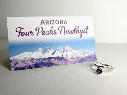 Arizona Amethyst Four Peaks Bypass Ring Sterling Silver 5mm size 6.75 - NewLifeJewelryVault