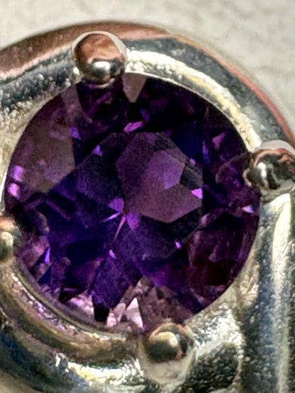 Arizona Amethyst Four Peaks Ribbon Twist Solitaire Ring Sterling Silver size 6.75 - NewLifeJewelryVault