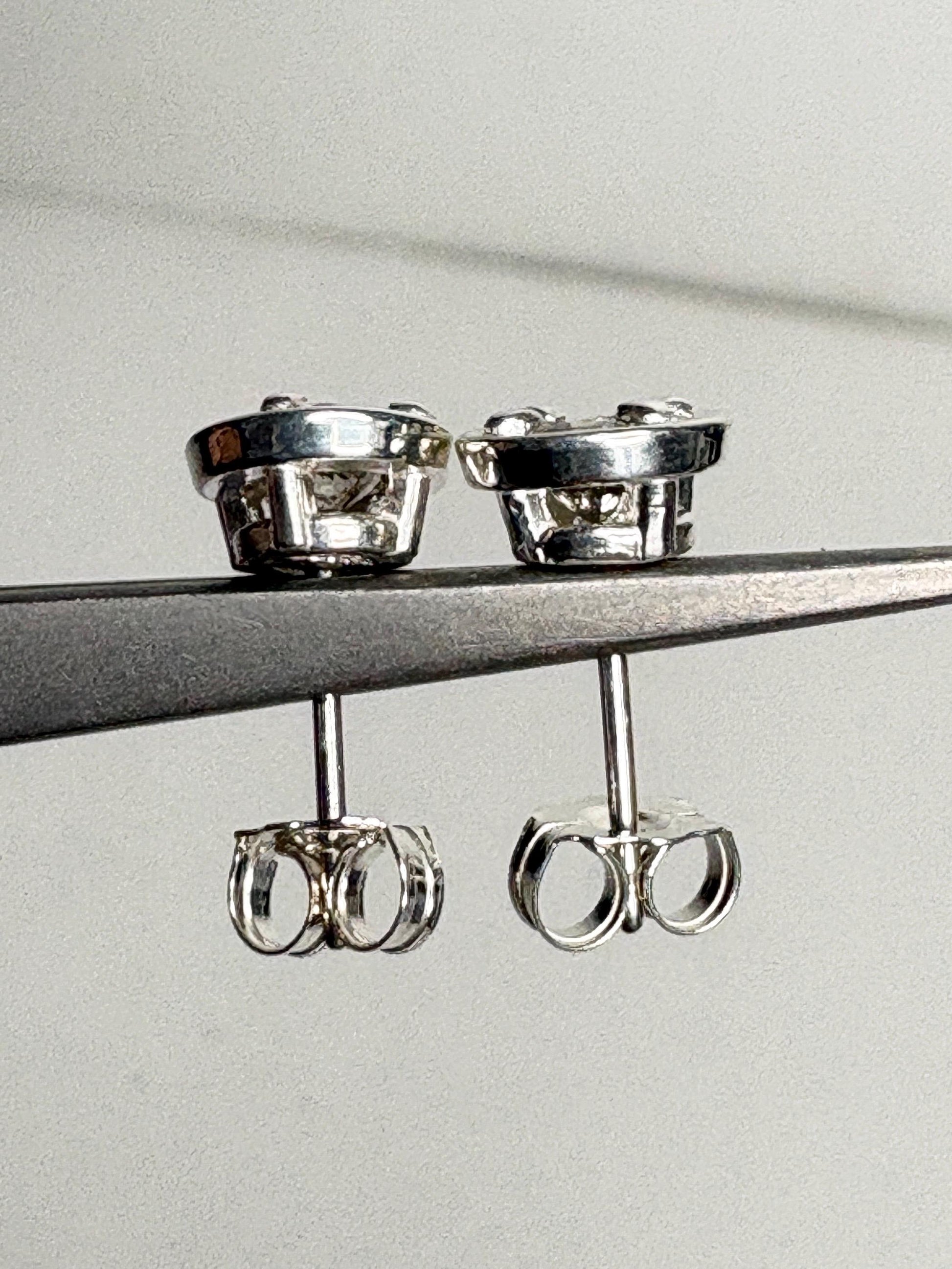Natural Champagne Diamond Stud Earrings in Sterling Silver .70ctw - NewLifeJewelryVault