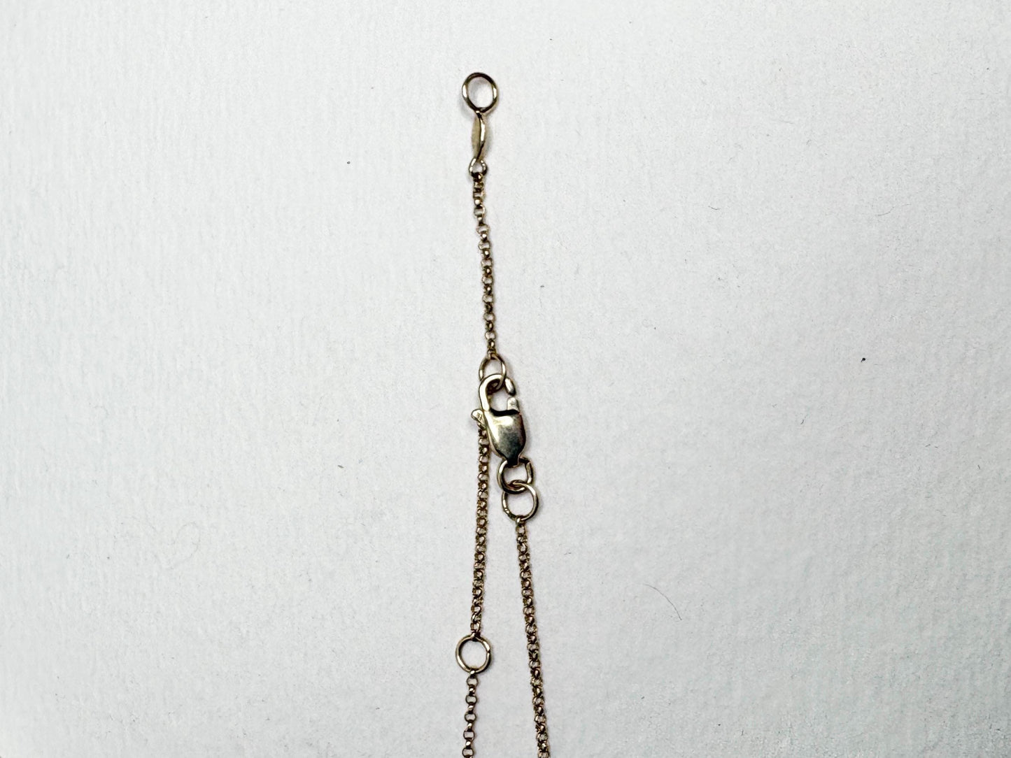Vintage Two Toned Diamond Milgrain Station Necklace 14k Gold 5g Adjustable 16/17/18" - NewLifeJewelryVault
