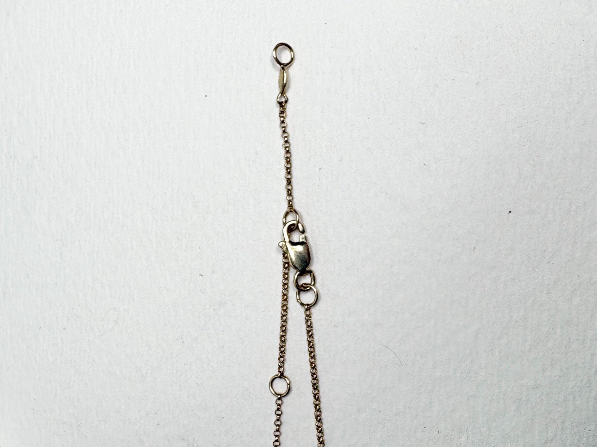 Vintage Two Toned Diamond Milgrain Station Necklace 14k Gold 5g Adjustable 16/17/18" - NewLifeJewelryVault