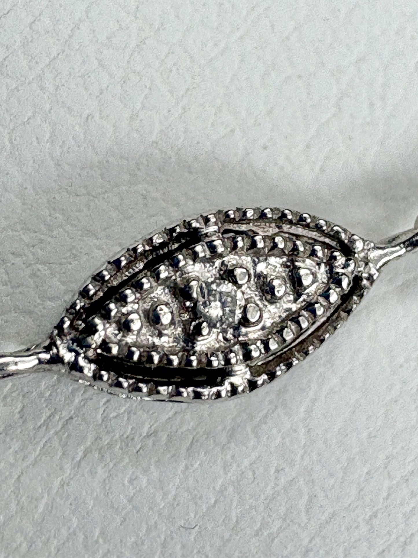 Vintage Two Toned Diamond Milgrain Station Necklace 14k Gold 5g Adjustable 16/17/18" - NewLifeJewelryVault
