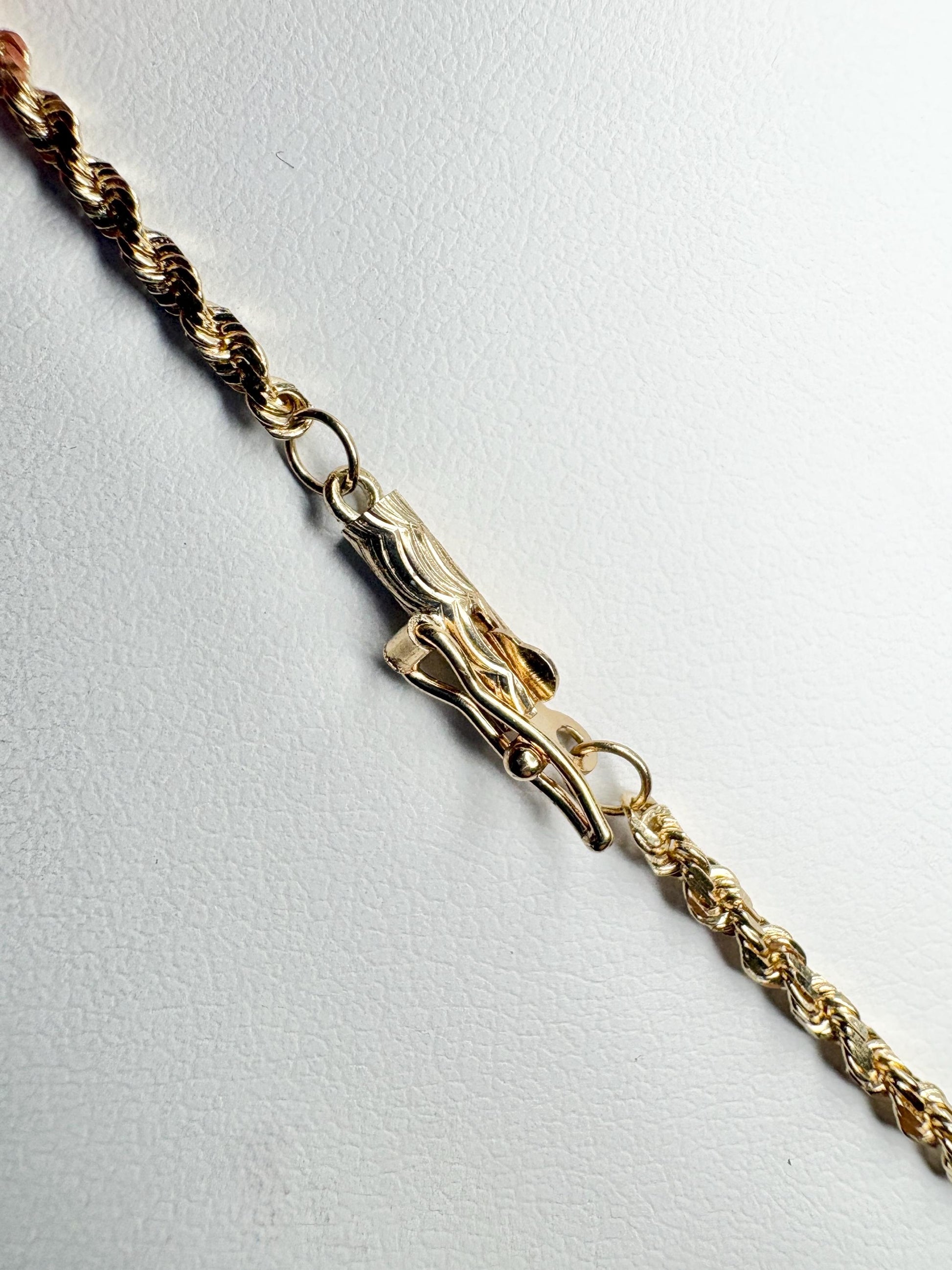 Faceted SOLID Rope Chain 2mm 19.5" 6.8g Solid 14k Gold - NewLifeJewelryVault