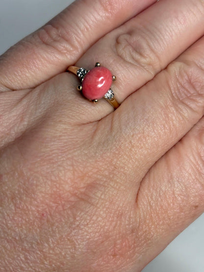 Oregon Sunset Opal and Diamond Ring 10k size 6.75 PLEASE READ - NewLifeJewelryVault