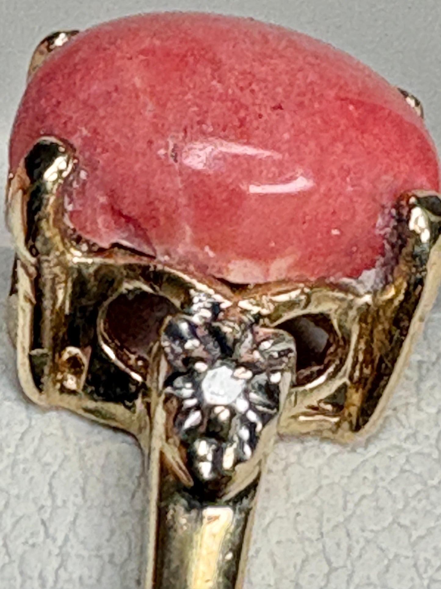 Oregon Sunset Opal and Diamond Ring 10k size 6.75 PLEASE READ - NewLifeJewelryVault