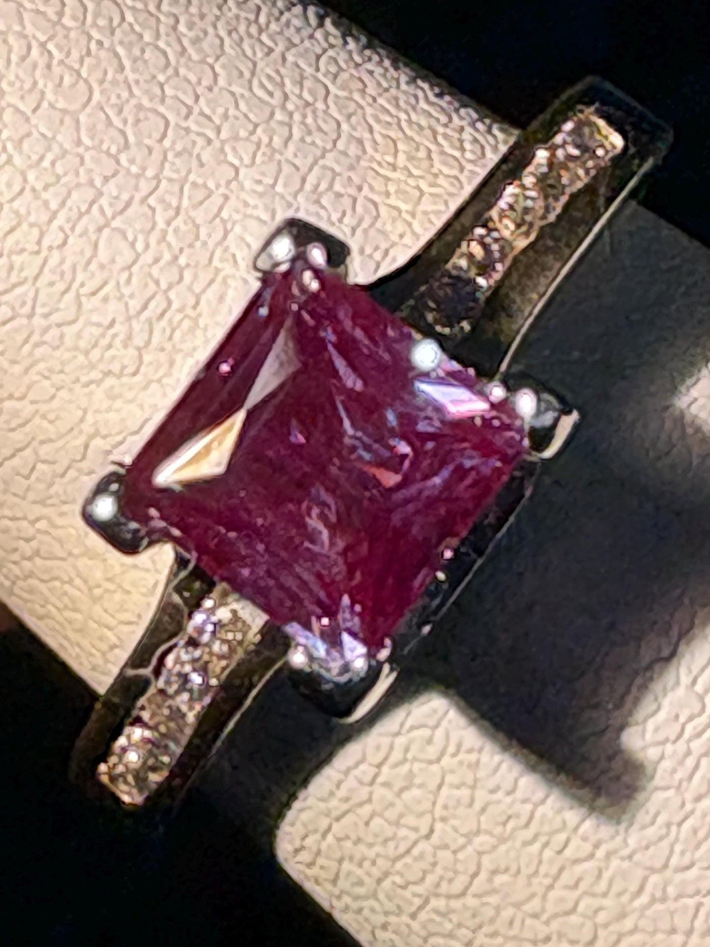 Lab Grown Alexandrite and Channel Set Diamond Band Ring Solid Two Toned 10k Gold size 6 - NewLifeJewelryVault
