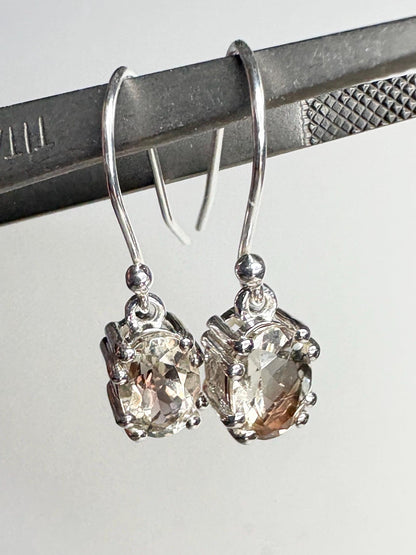 Oregon Sunstone Bi Color Dangle Drop Earrings Sterling Silver - NewLifeJewelryVault