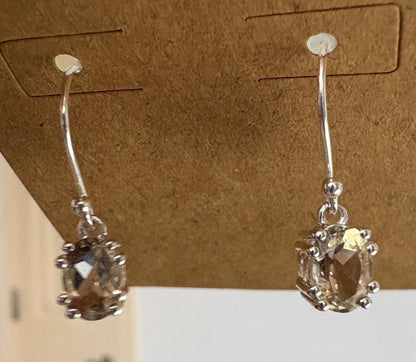 Oregon Sunstone Bi Color Dangle Drop Earrings Sterling Silver - NewLifeJewelryVault
