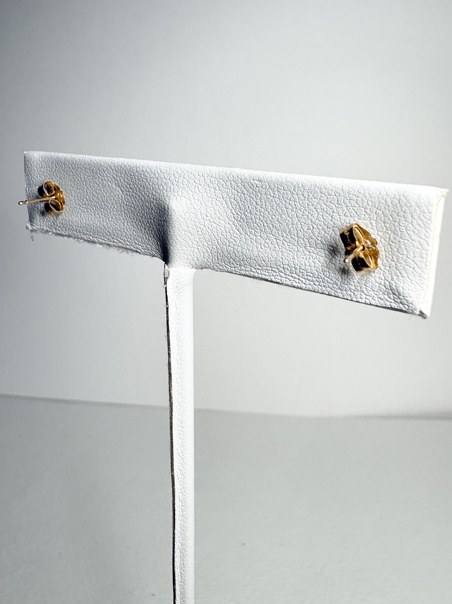 Cream Japanese Akoya Pearl Stud Earrings in 14k Gold 4.2mm - NewLifeJewelryVault