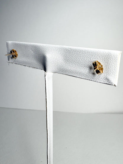 Cream Japanese Akoya Pearl Stud Earrings in 14k Gold 4.2mm - NewLifeJewelryVault
