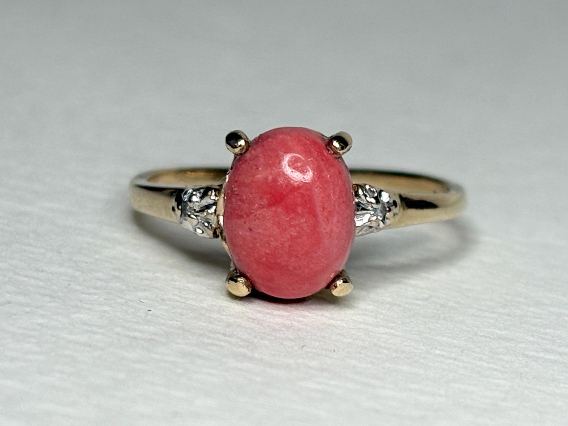 Oregon Sunset Opal and Diamond Ring 10k size 6.75 PLEASE READ - NewLifeJewelryVault