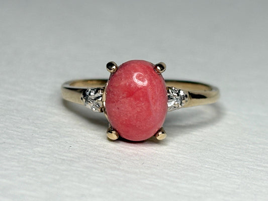 Oregon Sunset Opal and Diamond Ring 10k size 6.75 PLEASE READ - NewLifeJewelryVault