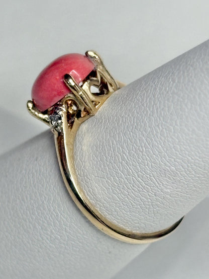 Oregon Sunset Opal and Diamond Ring 10k size 6.75 PLEASE READ - NewLifeJewelryVault