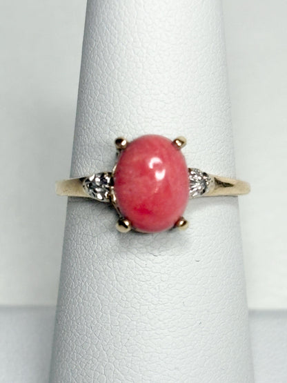 Oregon Sunset Opal and Diamond Ring 10k size 6.75 PLEASE READ - NewLifeJewelryVault