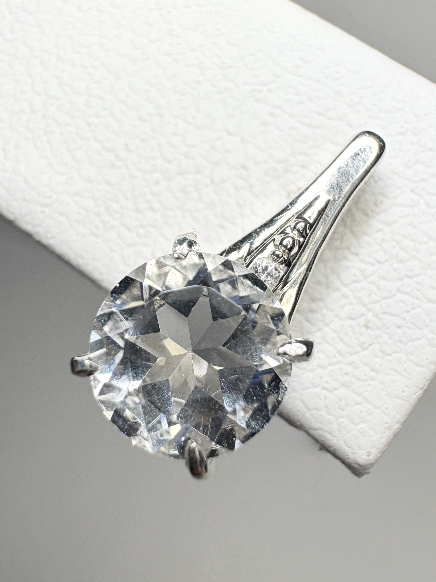 Quartz and Zircon Drop Stud Earrings Sterling Silver - NewLifeJewelryVault
