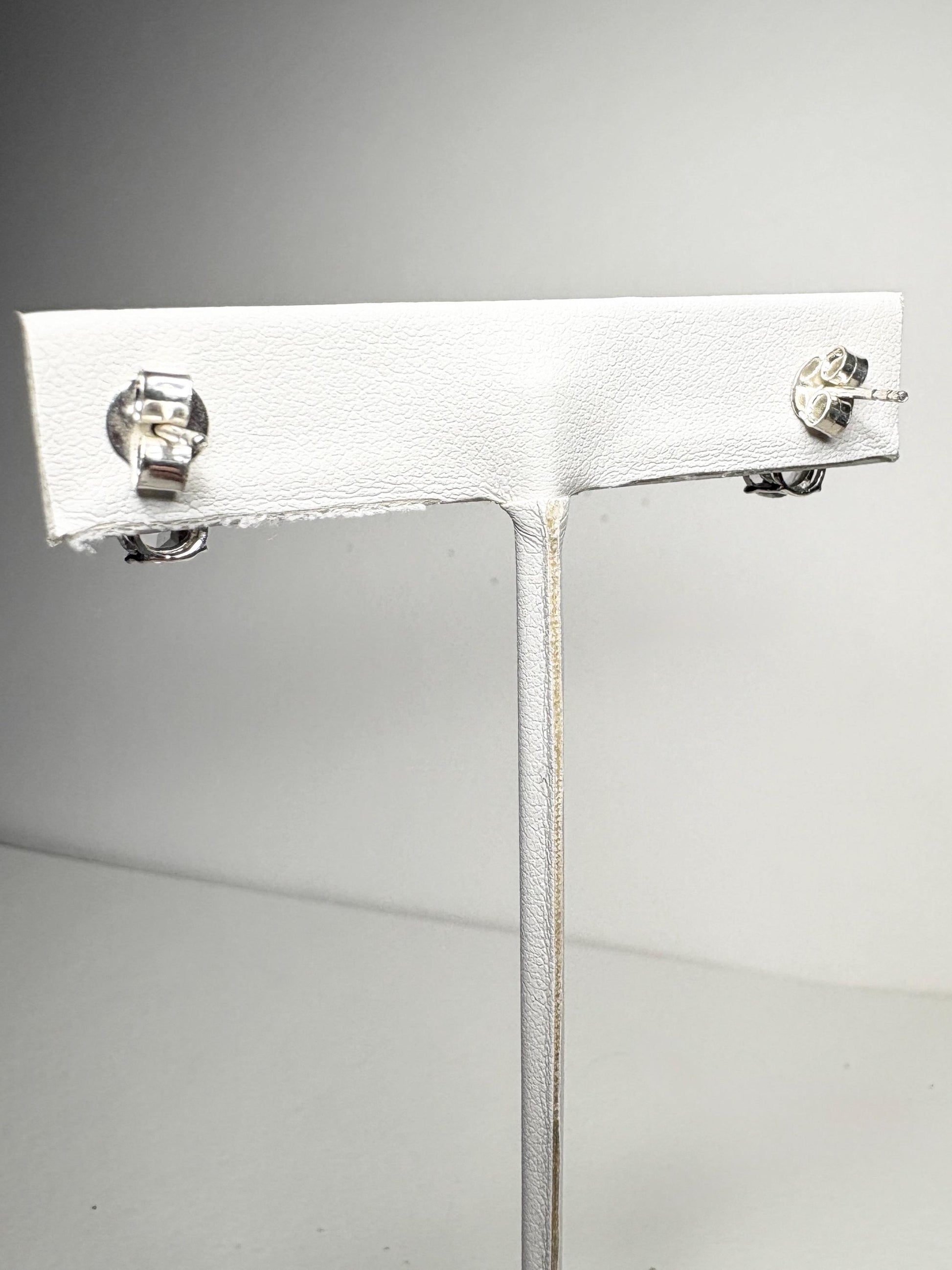 Quartz and Zircon Drop Stud Earrings Sterling Silver - NewLifeJewelryVault