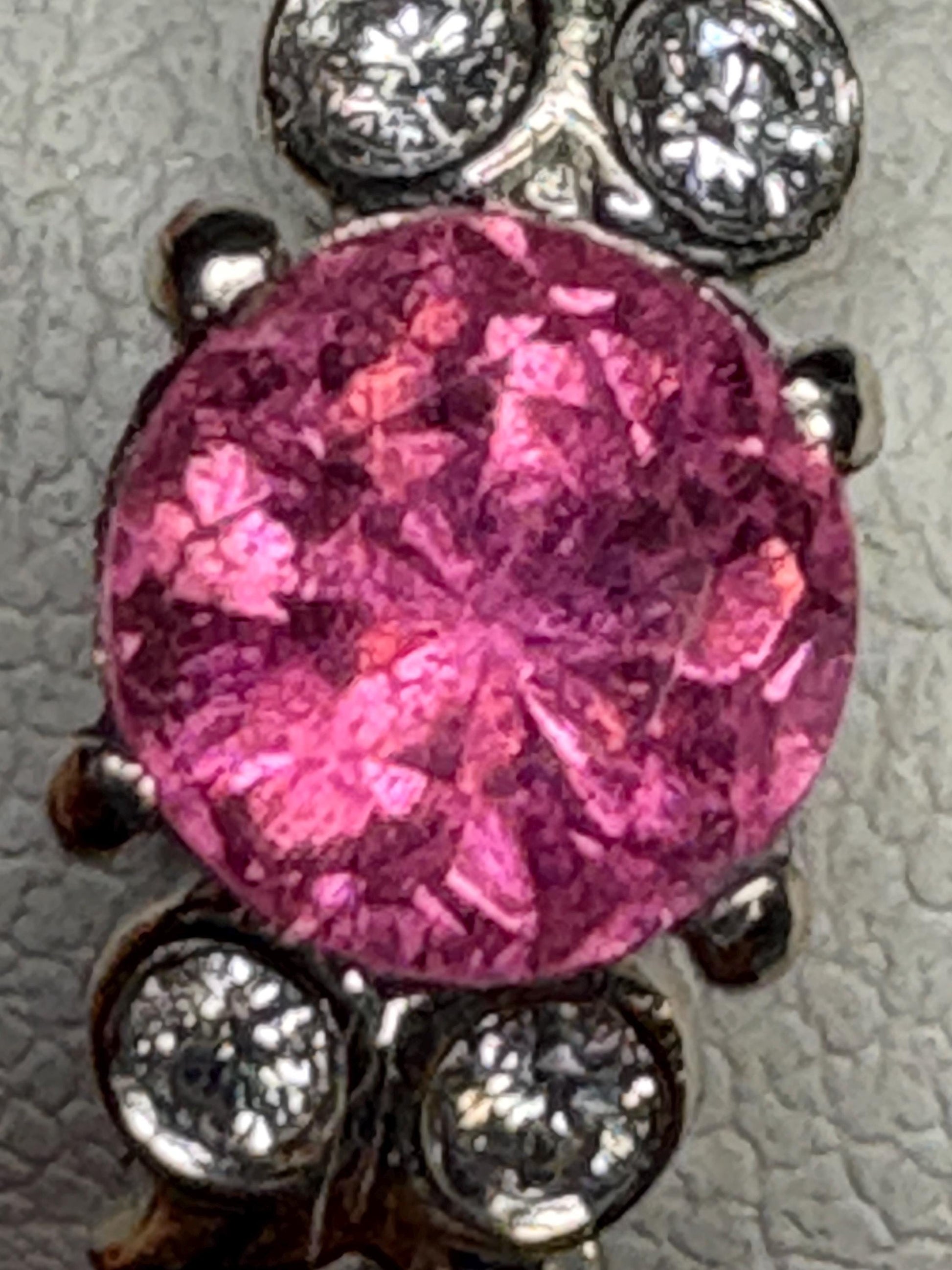 Pink Tourmaline and Diamond Ring Solid 14k White Gold size 6.5 - NewLifeJewelryVault