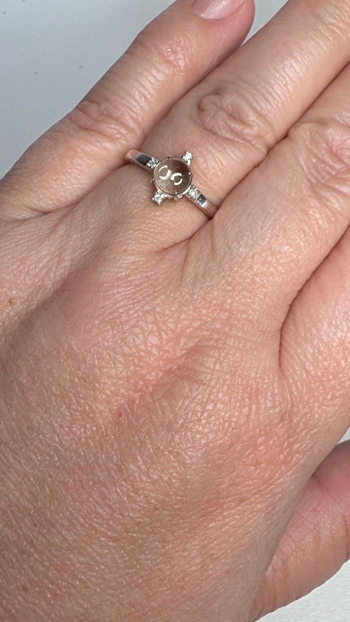 Oregon Sunstone Bi Color and Diamond Ring Sterling Silver size 7 - NewLifeJewelryVault