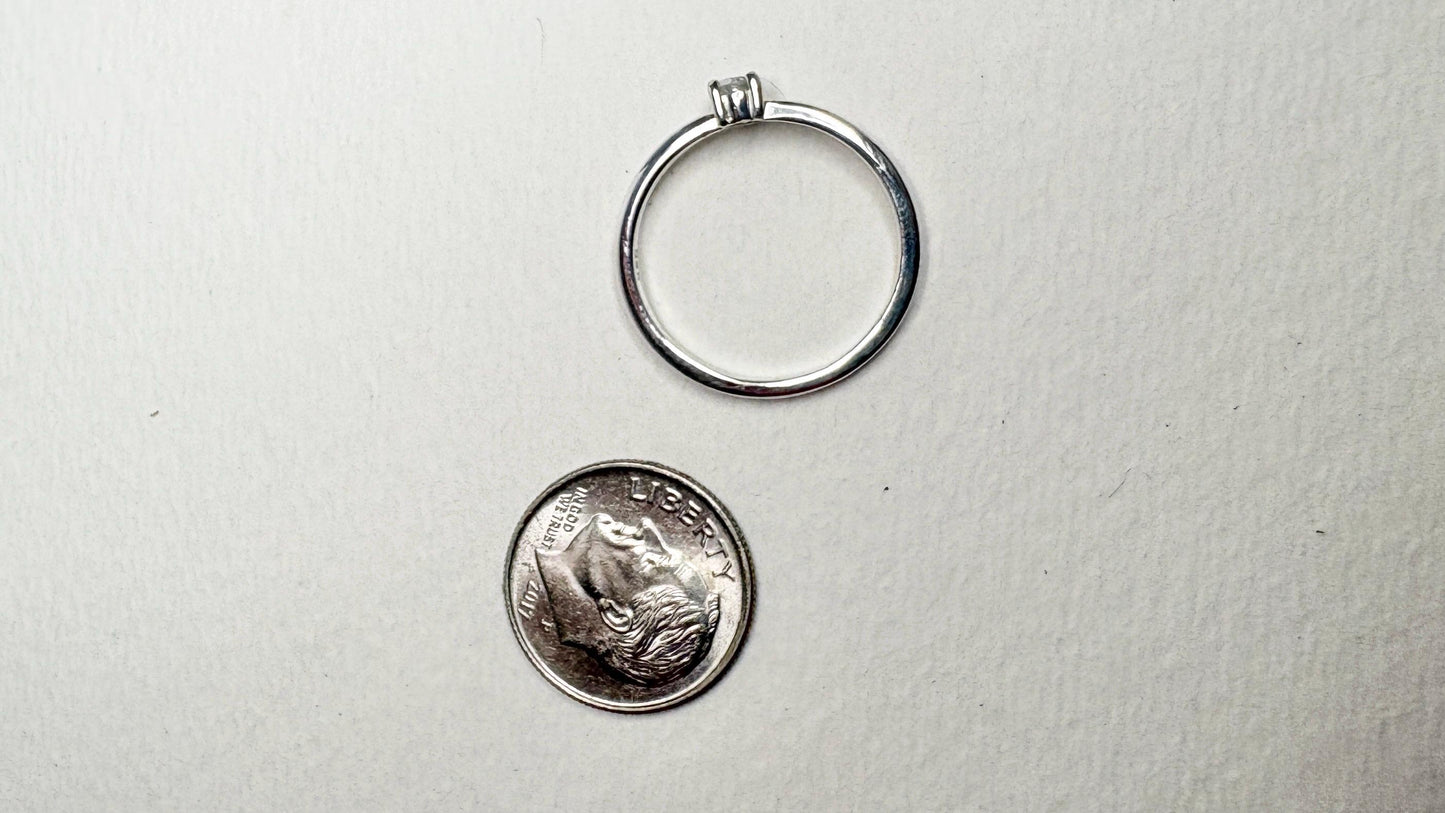 Madagascar Rainbow Moonstone Tear Pear Solitaire Ring in Sterling Silver size 7 - NewLifeJewelryVault