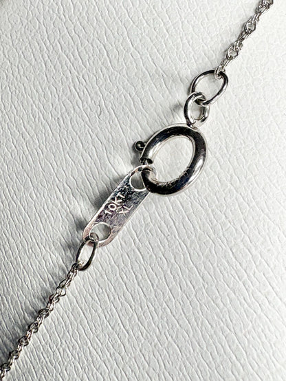 Pink Tourmaline and Diamond Pendant 14k White Gold on 10k Chain 18" - NewLifeJewelryVault