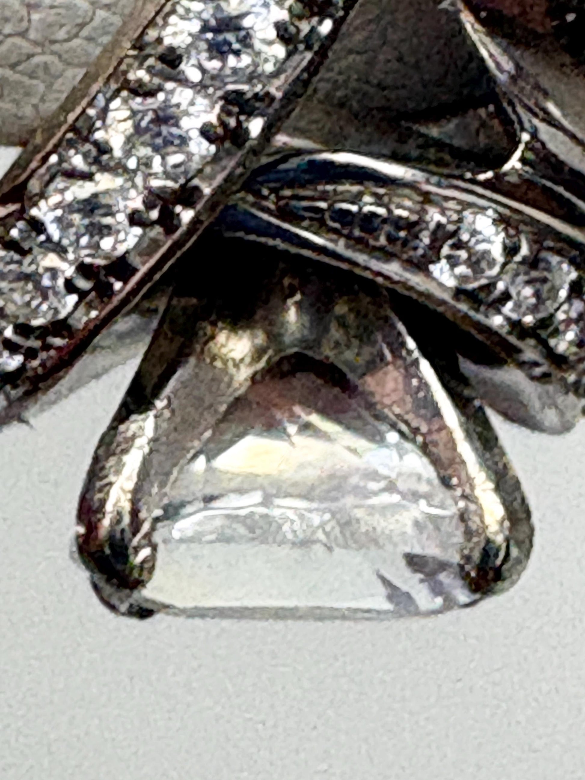 Madagascar Rainbow Moonstone Diamond Bypass Shane Co Ring Solid 14k White Gold size 8.25 - NewLifeJewelryVault