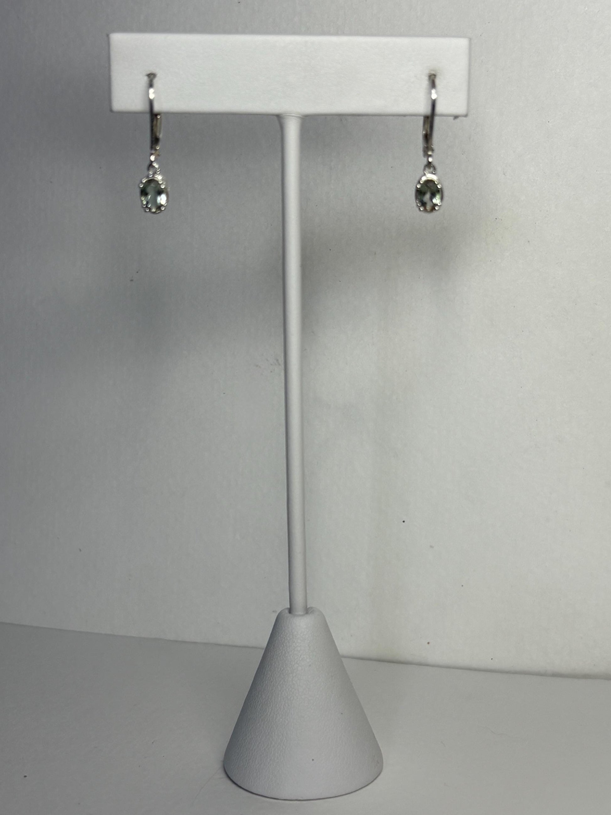 Green Oregon Sunstone Dangle Drop Lever Back Earrings Sterling Silver - NewLifeJewelryVault